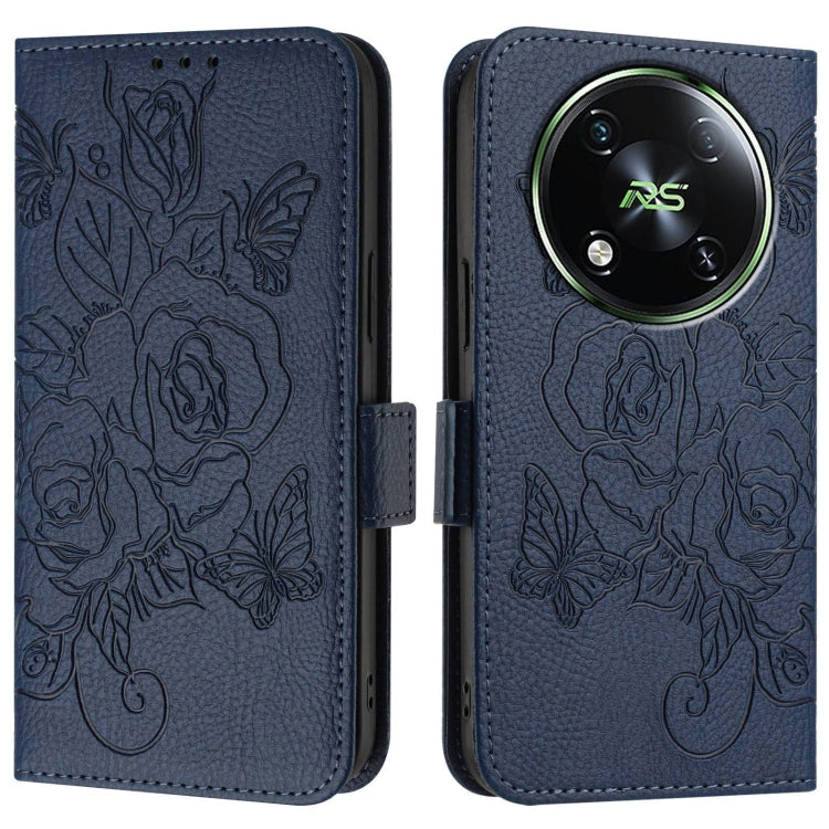 For itel RS4 Embossed Rose RFID Anti-theft Leather Phone Case