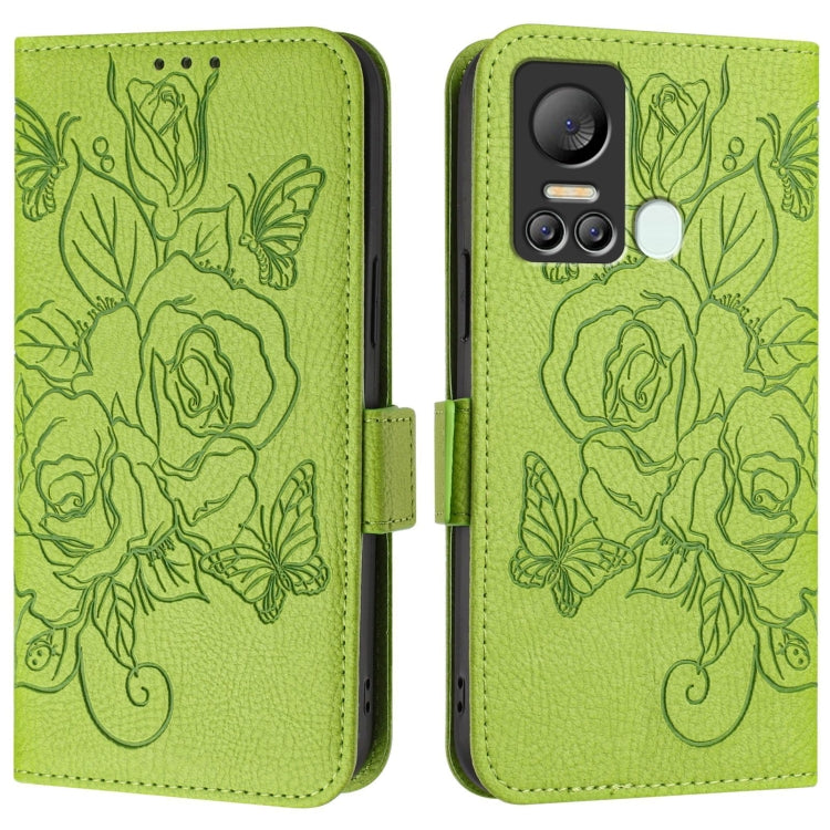For itel S18 Embossed Rose RFID Anti-theft Leather Phone Case