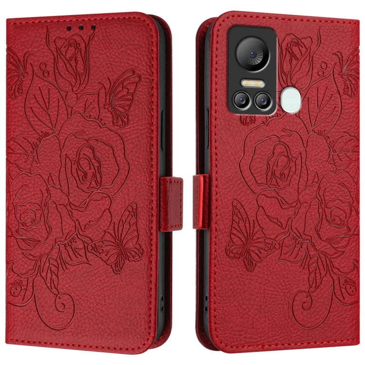 For itel S18 Embossed Rose RFID Anti-theft Leather Phone Case