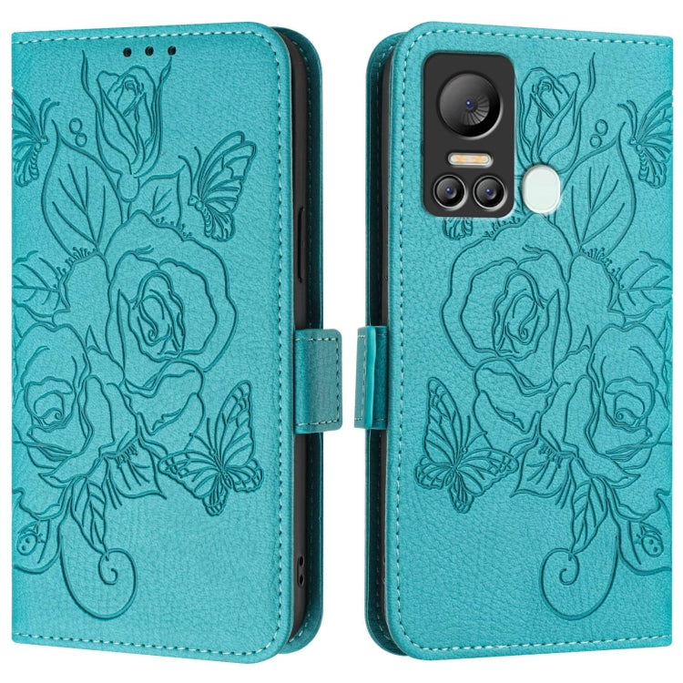 For itel S18 Embossed Rose RFID Anti-theft Leather Phone Case
