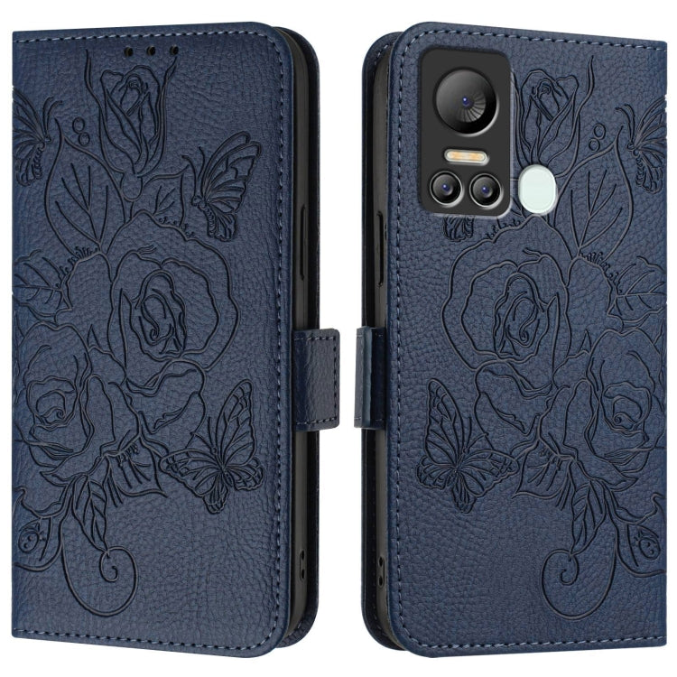For itel S18 Embossed Rose RFID Anti-theft Leather Phone Case