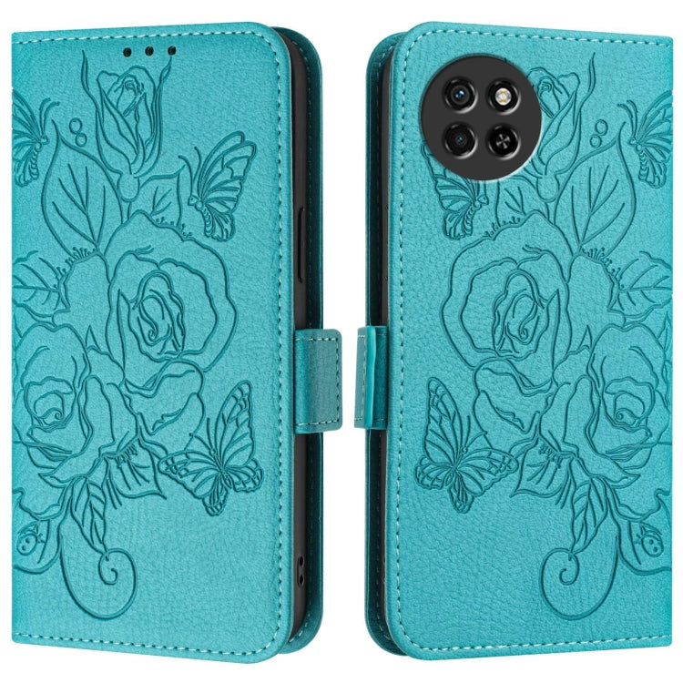 For itel S23 Embossed Rose RFID Anti-theft Leather Phone Case