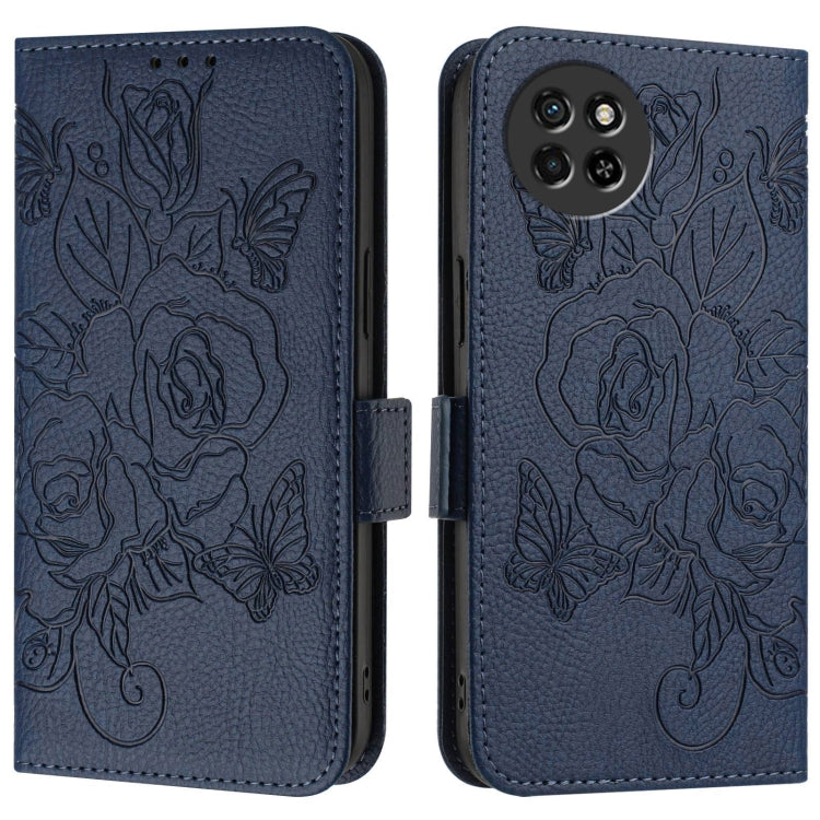 For itel S23 Embossed Rose RFID Anti-theft Leather Phone Case