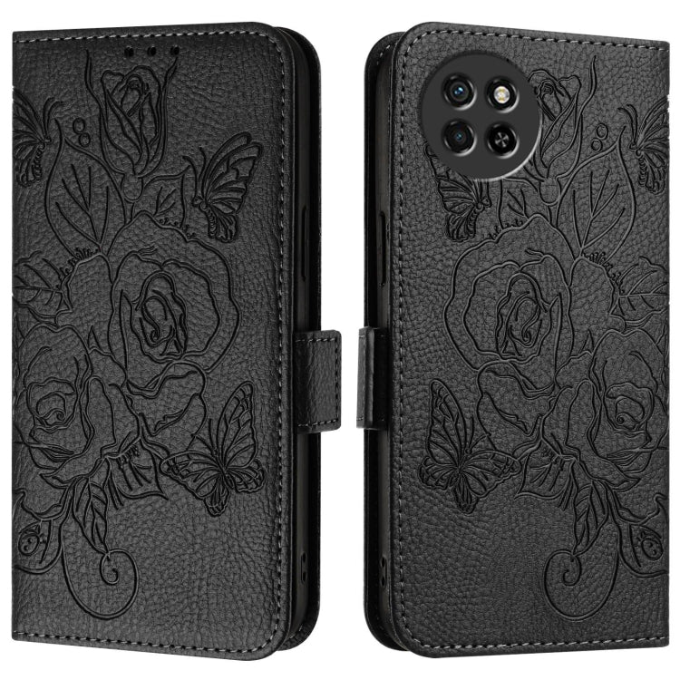 For itel S23 Embossed Rose RFID Anti-theft Leather Phone Case