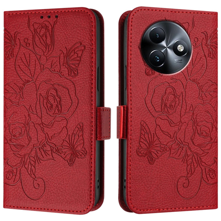 For itel S24 Embossed Rose RFID Anti-theft Leather Phone Case