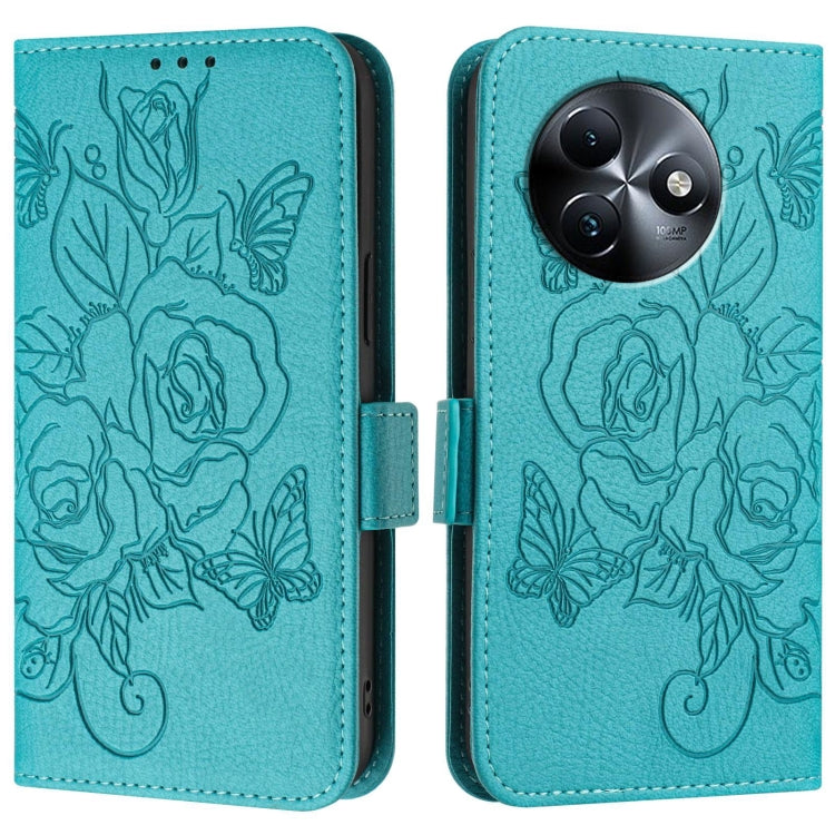 For itel S24 Embossed Rose RFID Anti-theft Leather Phone Case