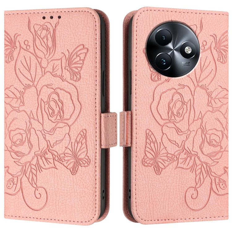 For itel S24 Embossed Rose RFID Anti-theft Leather Phone Case