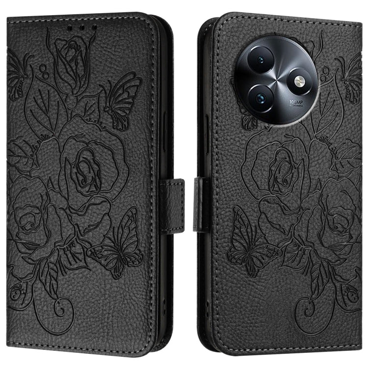 For itel S24 Embossed Rose RFID Anti-theft Leather Phone Case