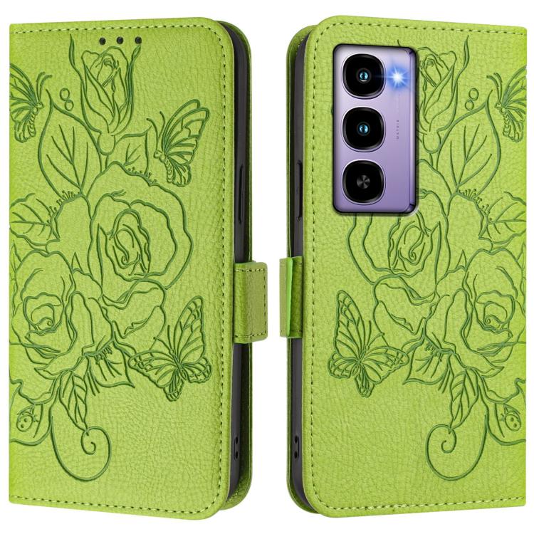 For itel City 100 Embossed Rose RFID Anti-theft Leather Phone Case