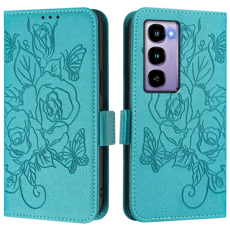 For itel City 100 Embossed Rose RFID Anti-theft Leather Phone Case
