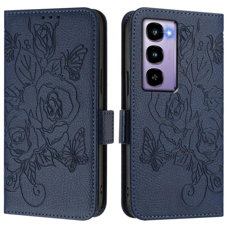 For itel City 100 Embossed Rose RFID Anti-theft Leather Phone Case