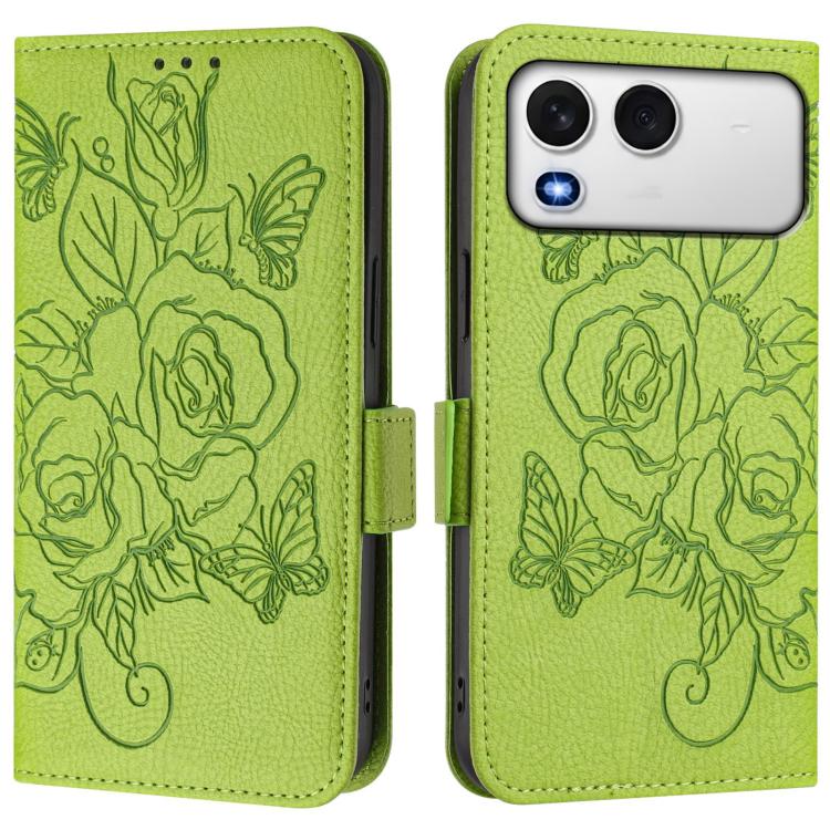For itel A200 4G / A200+ 4G Embossed Rose RFID Anti-theft Leather Phone Case