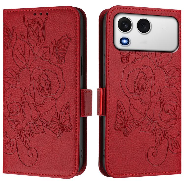 For itel A200 4G / A200+ 4G Embossed Rose RFID Anti-theft Leather Phone Case