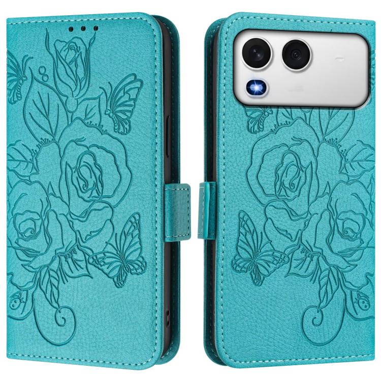 For itel A200 4G / A200+ 4G Embossed Rose RFID Anti-theft Leather Phone Case