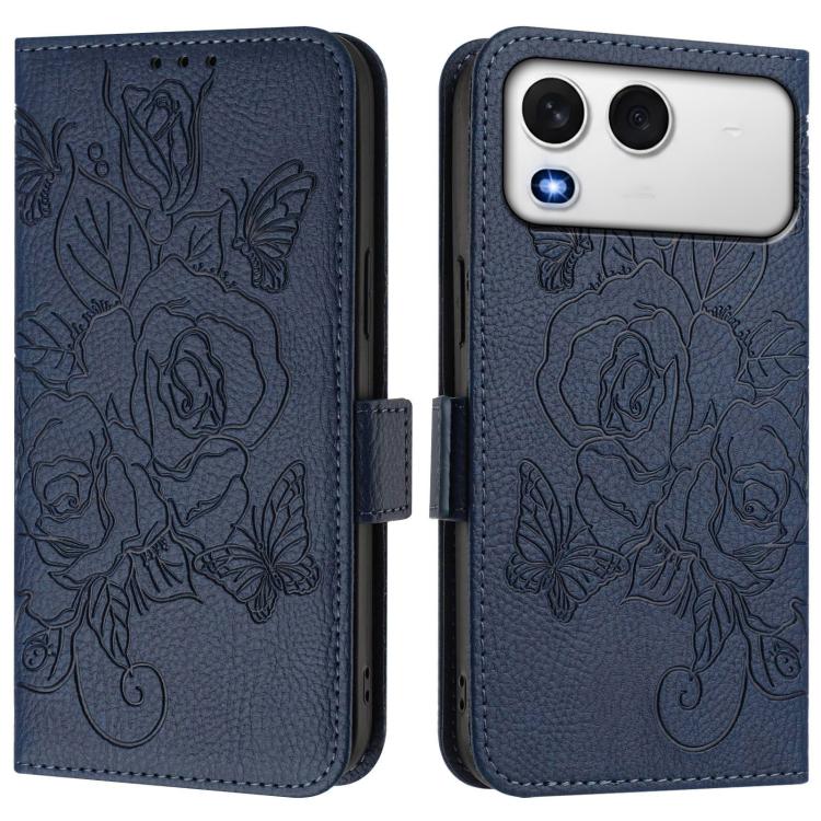 For itel A200 4G / A200+ 4G Embossed Rose RFID Anti-theft Leather Phone Case