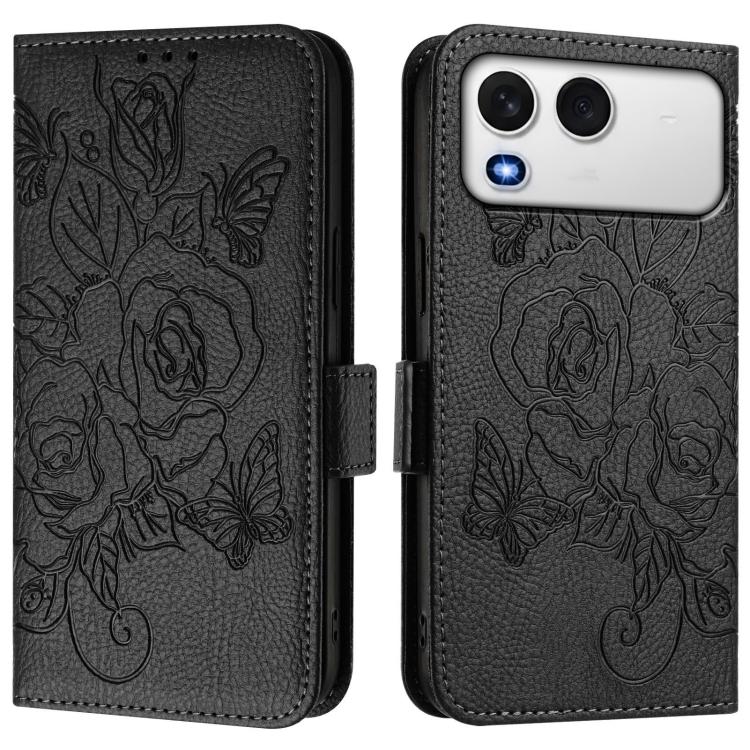 For itel A200 4G / A200+ 4G Embossed Rose RFID Anti-theft Leather Phone Case