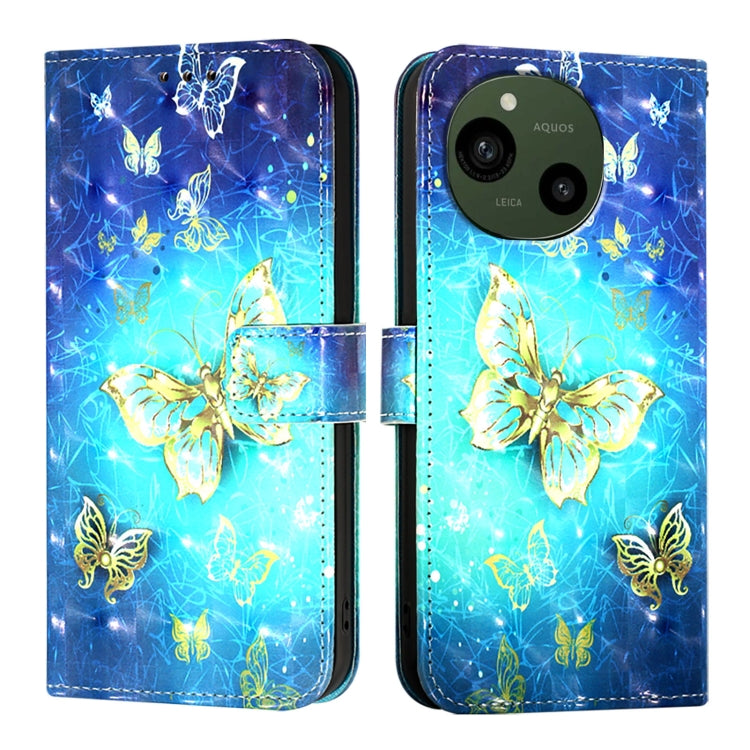 For Sharp Aquos R9 3D Painting Horizontal Flip Leather Phone Case