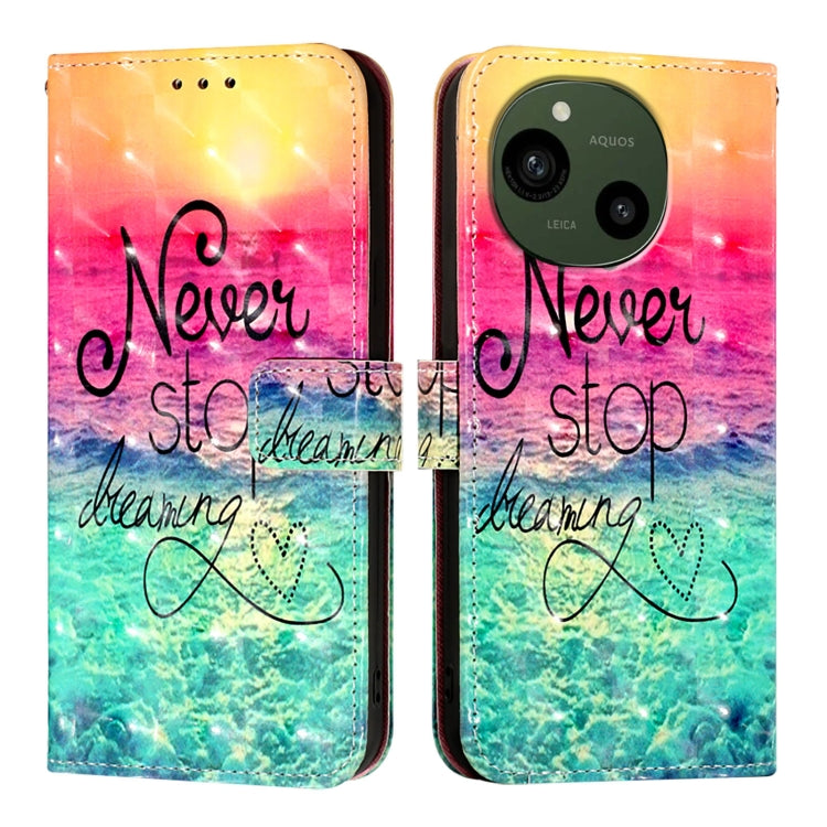 For Sharp Aquos R9 3D Painting Horizontal Flip Leather Phone Case