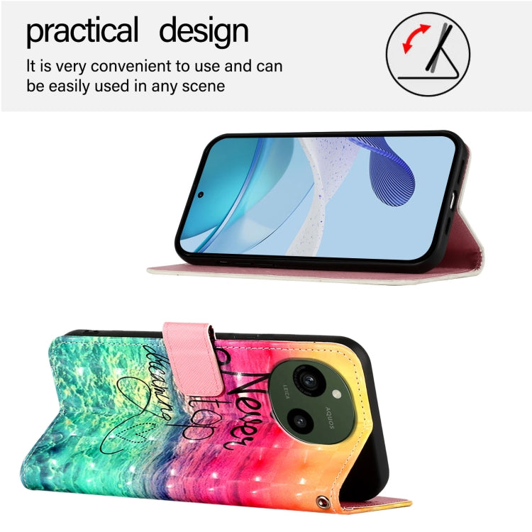 For Sharp Aquos R9 3D Painting Horizontal Flip Leather Phone Case