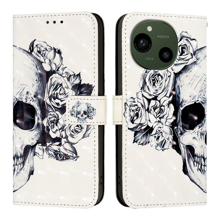 For Sharp Aquos R9 3D Painting Horizontal Flip Leather Phone Case