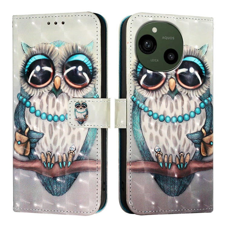 For Sharp Aquos R9 3D Painting Horizontal Flip Leather Phone Case