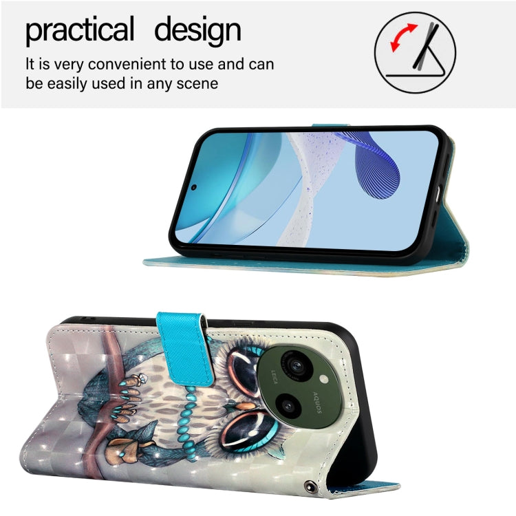 For Sharp Aquos R9 3D Painting Horizontal Flip Leather Phone Case
