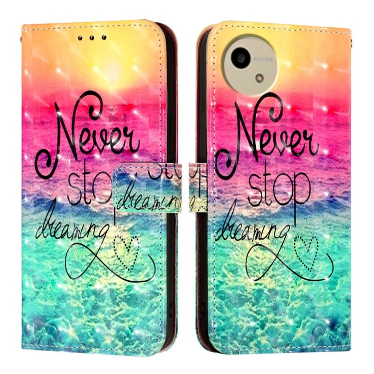 For Sharp Aquos wish4 3D Painting Horizontal Flip Leather Phone Case