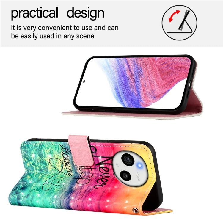 For Sharp Aquos Sense9 Plus 3D Painting Horizontal Flip Leather Phone Case