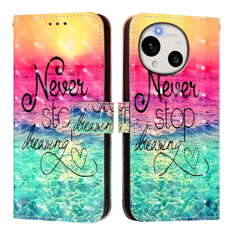 For Sharp Aquos R11 3D Painting Horizontal Flip Leather Phone Case