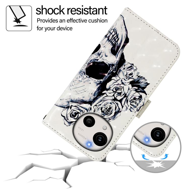For Sharp Aquos R11 3D Painting Horizontal Flip Leather Phone Case