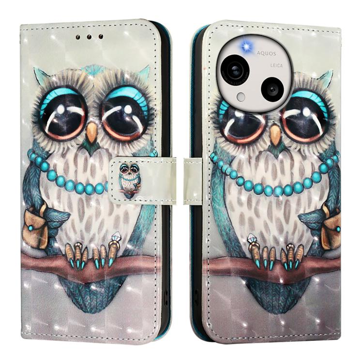 For Sharp Aquos R11 3D Painting Horizontal Flip Leather Phone Case