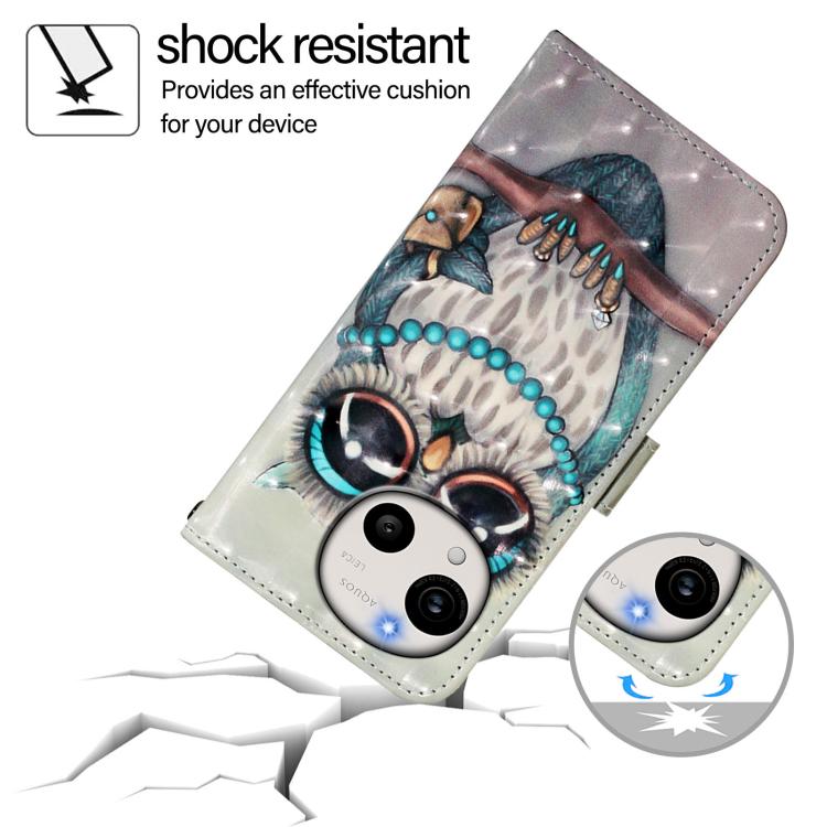 For Sharp Aquos R11 3D Painting Horizontal Flip Leather Phone Case