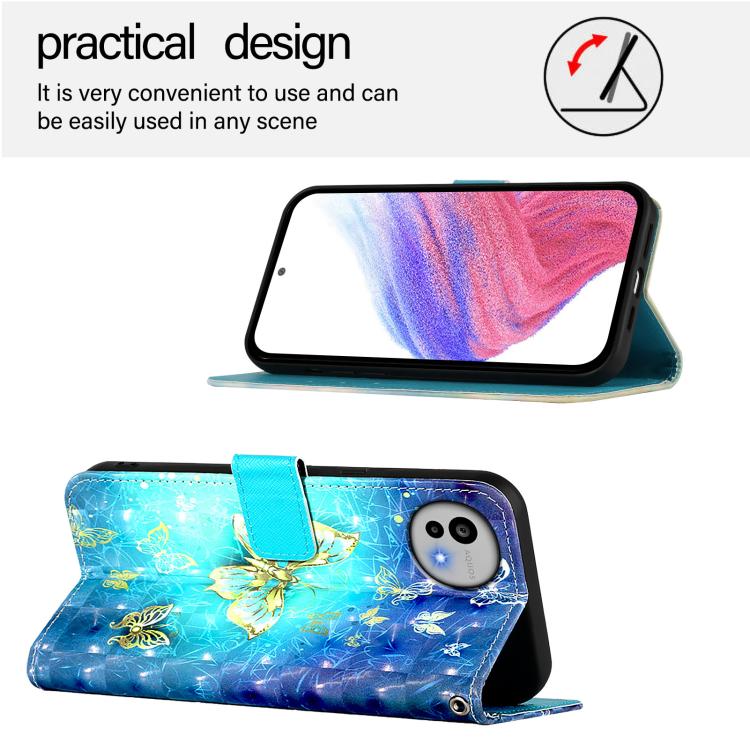 For Sharp Aquos wish6 3D Painting Horizontal Flip Leather Phone Case