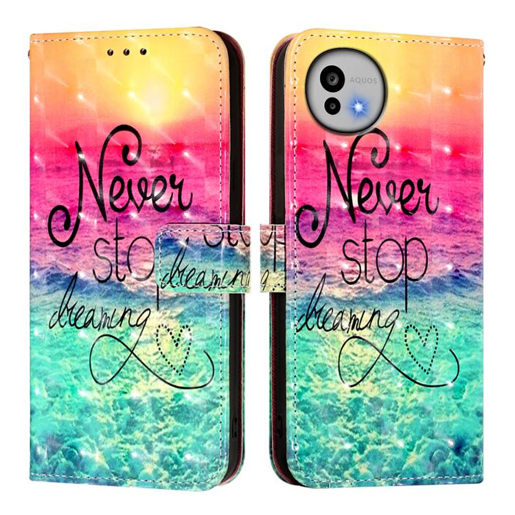 For Sharp Aquos wish6 3D Painting Horizontal Flip Leather Phone Case