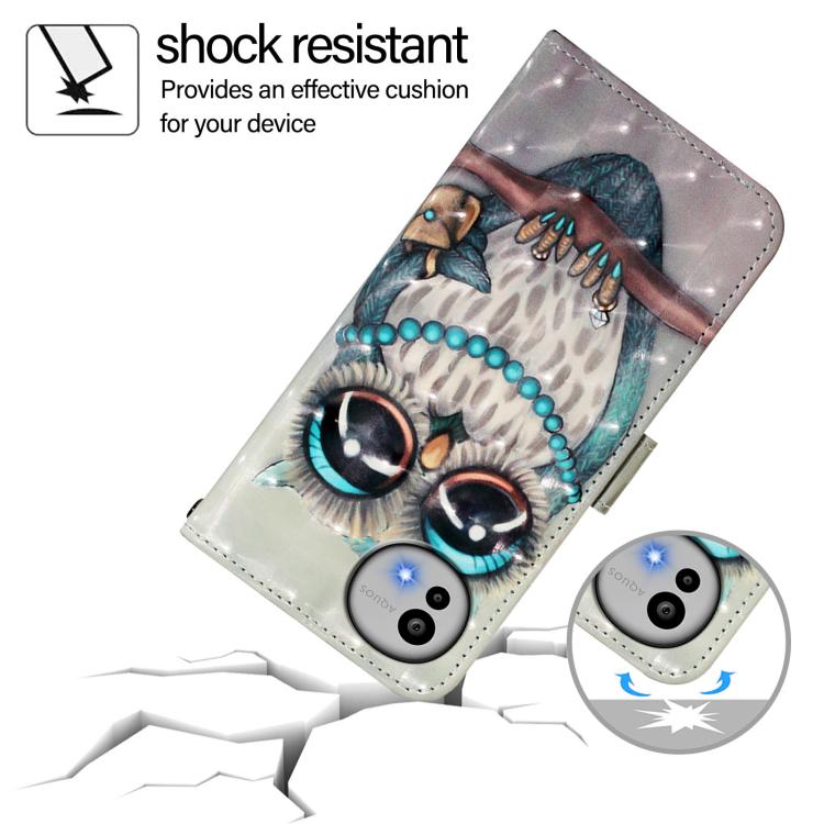 For Sharp Aquos wish6 3D Painting Horizontal Flip Leather Phone Case
