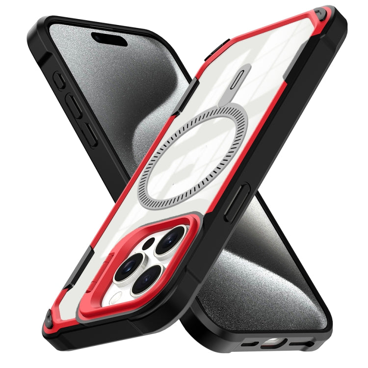 For iPhone 14 Plus Transparent Acrylic MagSafe Lens Holder Phone Case