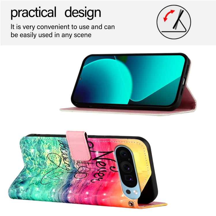 For Google Pixel 9 / 9 Pro 3D Painting Horizontal Flip Leather Phone Case