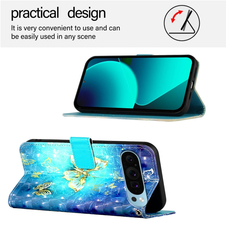 For Google Pixel 9 Pro XL 3D Painting Horizontal Flip Leather Phone Case