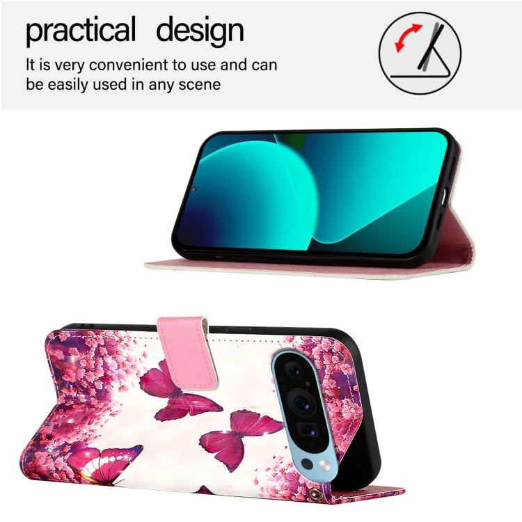 For Google Pixel 9 Pro XL 3D Painting Horizontal Flip Leather Phone Case