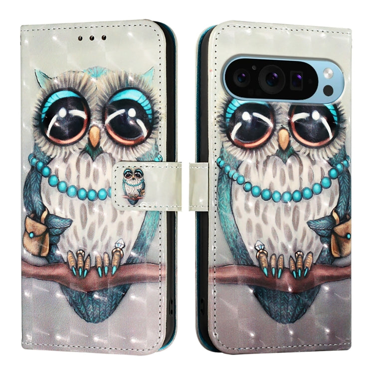 For Google Pixel 9 Pro XL 3D Painting Horizontal Flip Leather Phone Case