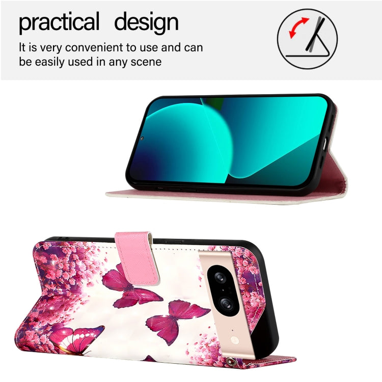 For Google Pixel 8 3D Painting Horizontal Flip Leather Phone Case