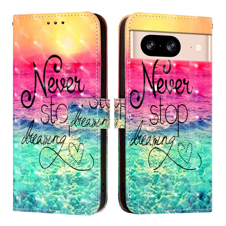 For Google Pixel 8 3D Painting Horizontal Flip Leather Phone Case
