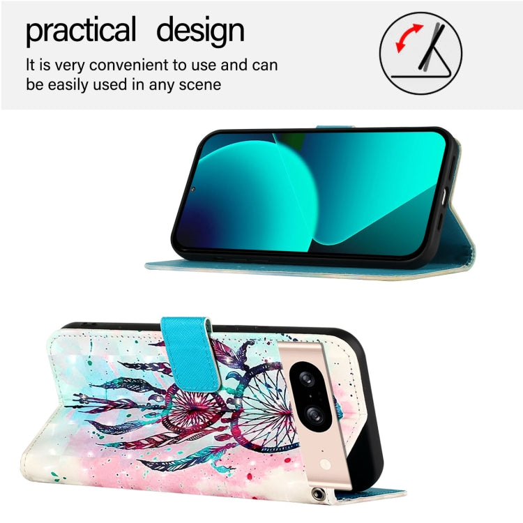 For Google Pixel 8 3D Painting Horizontal Flip Leather Phone Case