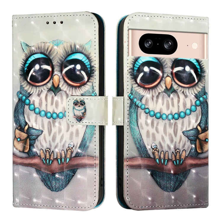 For Google Pixel 8 3D Painting Horizontal Flip Leather Phone Case