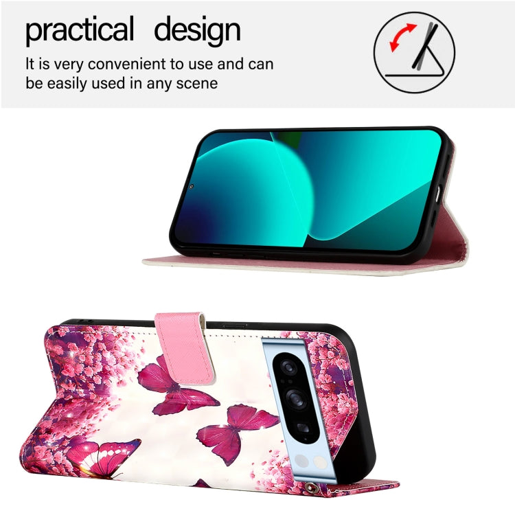 For Google Pixel 8 Pro 3D Painting Horizontal Flip Leather Phone Case