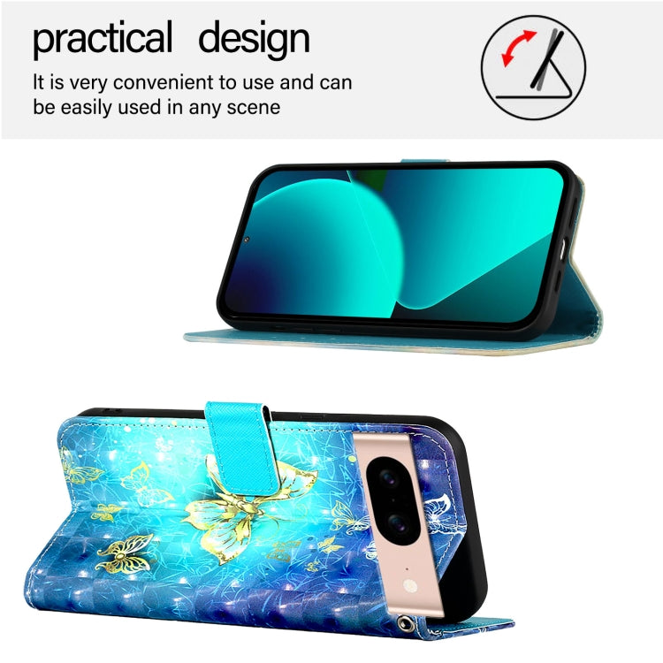 For Google Pixel 8a 3D Painting Horizontal Flip Leather Phone Case