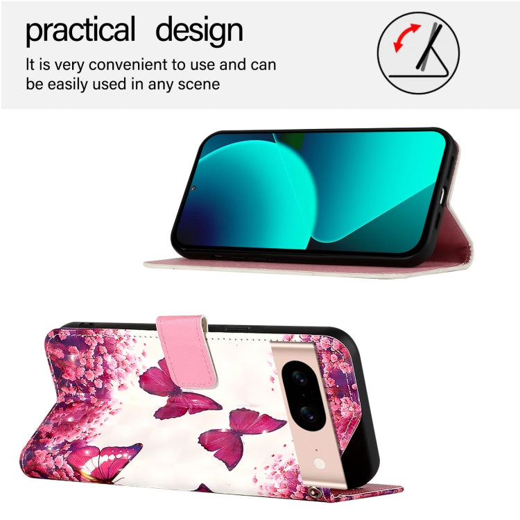 For Google Pixel 8a 3D Painting Horizontal Flip Leather Phone Case