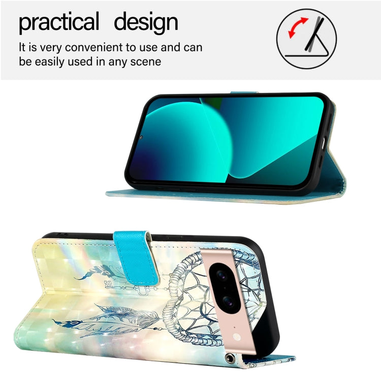 For Google Pixel 8a 3D Painting Horizontal Flip Leather Phone Case