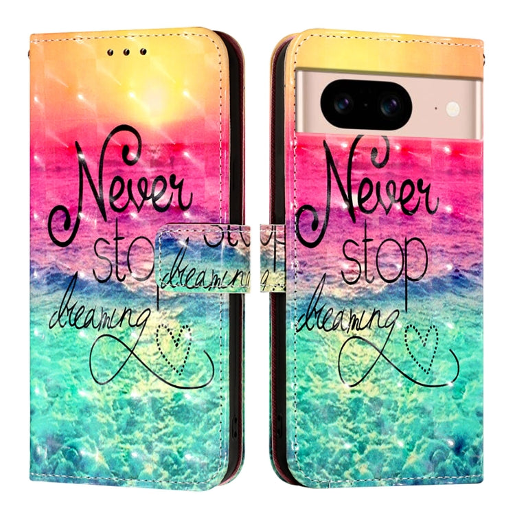 For Google Pixel 8a 3D Painting Horizontal Flip Leather Phone Case