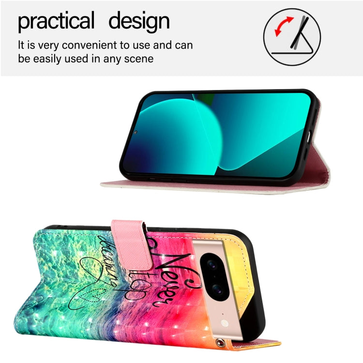 For Google Pixel 8a 3D Painting Horizontal Flip Leather Phone Case